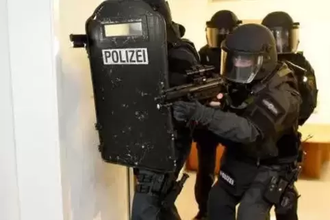Spezialkräfte der Polizei haben am Montag eine Ludwigshafener Wohnung gestürmt. Festgenommen wurden zwei Männer, die einen Überf