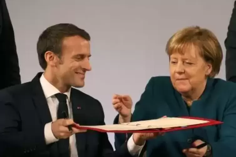 Am 22. Januar 2019 unterzeichneten Angela Merkel und Emmanuel Macron den Aachener Vertrag.