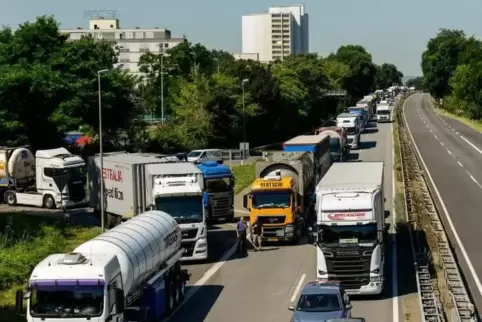 Die B 9 zwischen Edigheim und der Pfingstweide wird künftig von mehr Lkw befahren. Nach einer Panne am Tor 15 gab’s 2016 dort Da