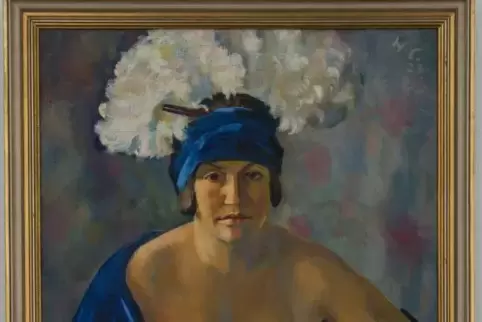 Hermann Croissants „Frau des Künstlers (Ursula) mit Kopfputz“ von 1923.